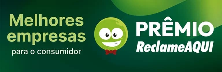 Selo Prêmio Reclame Aqui: melhores empresas para o consumidor.